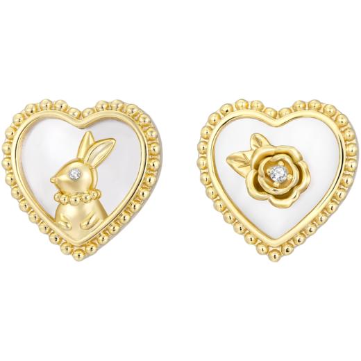 ZEGL设计师本命兔年系列法式兔爱心耳环女复古耳钉银针秋冬耳饰品 商品图5