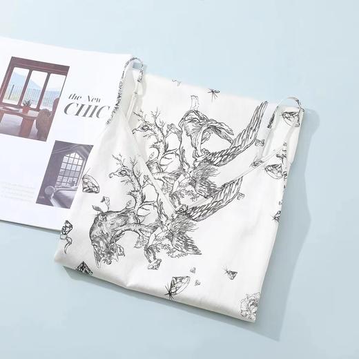 安莉芳印花桑蚕丝棉V领吊带睡裙EL00486女士舒适家居服真丝短裙 商品图1