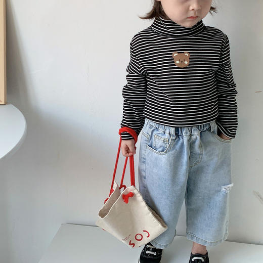 【宝宝德绒立领上衣 速暖锁温】秋冬儿童保暖打底衫男童女童半高领加厚德绒上衣宝宝韩版高领内搭 商品图3