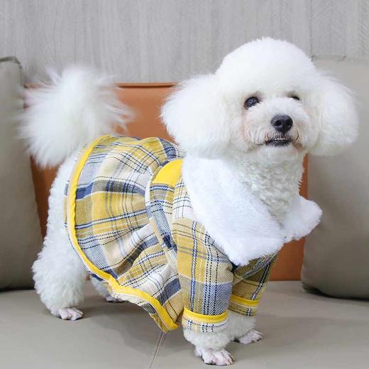 宠物格子裙 夹棉秋冬小型犬狗狗衣服批发 商品图4