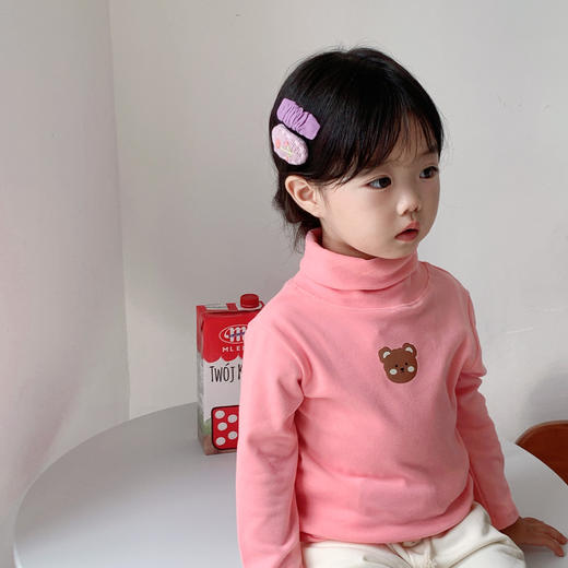 【宝宝德绒立领上衣 速暖锁温】秋冬儿童保暖打底衫男童女童半高领加厚德绒上衣宝宝韩版高领内搭 商品图5