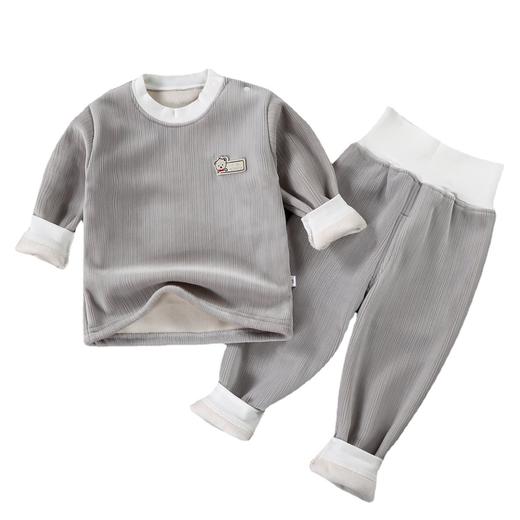 【舒适加绒高腰宝宝护肚】秋冬儿童保暖内衣套装宝宝高腰双面绒加厚秋衣秋裤婴儿护肚子睡衣 商品图4