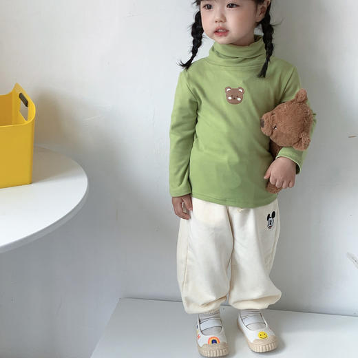 【宝宝德绒立领上衣 速暖锁温】秋冬儿童保暖打底衫男童女童半高领加厚德绒上衣宝宝韩版高领内搭 商品图6