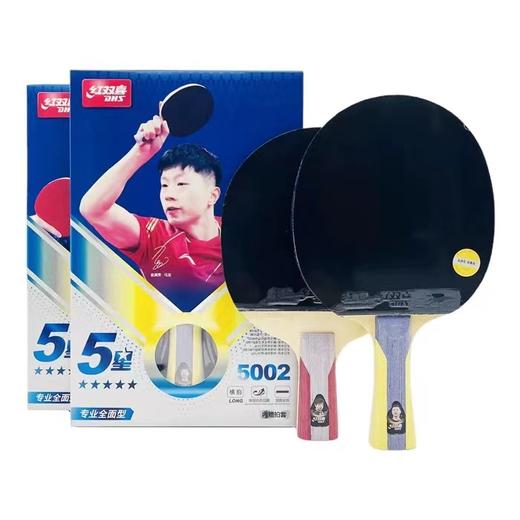 DHS红双喜新五星5星专业级全能型乒乓球拍1只单拍横拍长柄5002直拍短柄5006双面反胶 商品图0