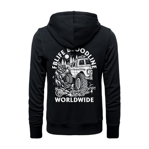 自由基地秋冬新款越野露营户外攀爬图案拉链带帽毛圈卫衣休闲情侣 NMT-1910 商品图3