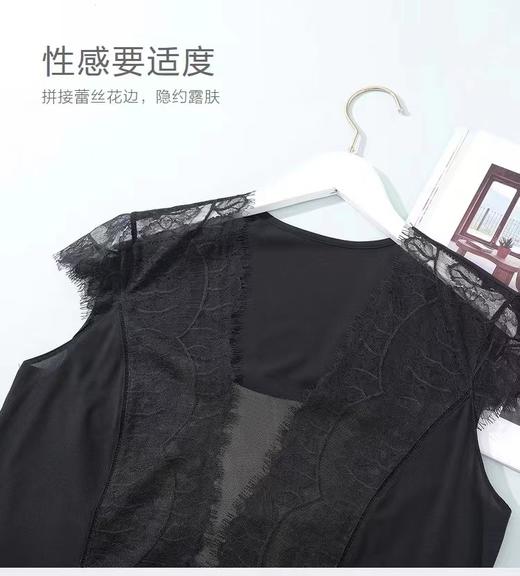 安莉芳夏季薄款蕾丝无袖背心女士性感通透深V打底上衣ED00261 商品图2