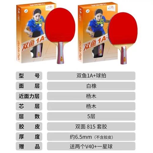 1A+乒乓球拍双鱼单拍横拍长柄兵乓球拍直拍短柄初学儿童兵兵球拍1支 商品图1
