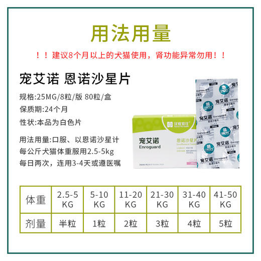 汉维宠仕宠艾诺恩诺沙星猫膀胱炎尿血狗尿路感染呼吸道支原体咳嗽 商品图1