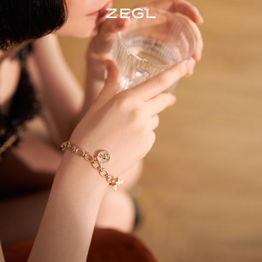 ZEGL设计师本命兔年系列法式兔古巴粗手链女ins小众设计爱心手饰 商品图3