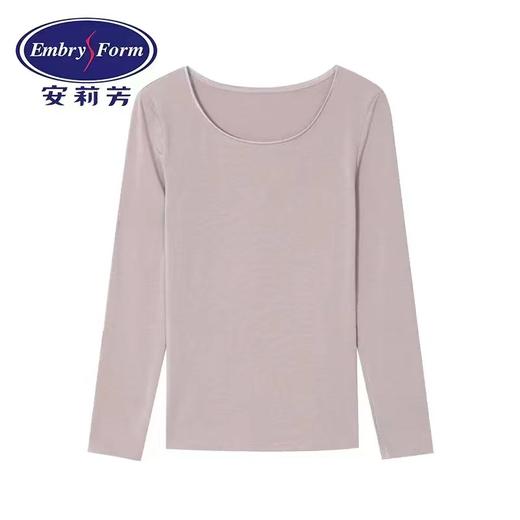 安莉芳薄款圆领，长袖打底秋衣女士舒适修身美体暖衣上装ED00236 商品图1