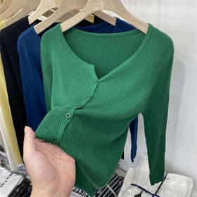 本季刚需丨坑条肌理 百搭休闲V领修身针织衫