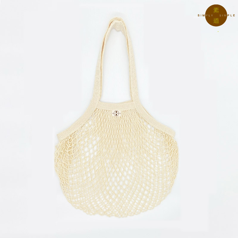 有机棉背提网包(白色) 购物网兜 兜身38*35/提手25cm 亲肤柔和 不刺激 0%染色 素道敦煌天然有机彩棉织造 舒适安全健康