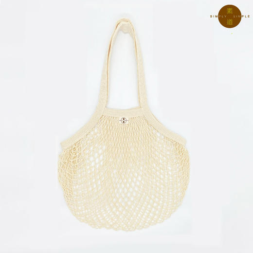 有机棉背提网包(白色) 购物网兜 兜身38*35/提手25cm 亲肤柔和 不刺激 0%染色 素道敦煌天然有机彩棉织造 舒适安全健康 商品图0