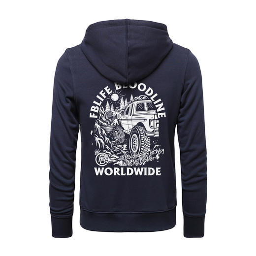 自由基地秋冬新款越野露营户外攀爬图案拉链带帽毛圈卫衣休闲情侣 NMT-1910 商品图4