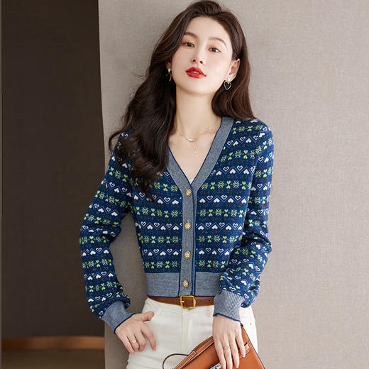 小个子短款针织开衫，宽松气质女士毛衣外套CC-J983 商品图2