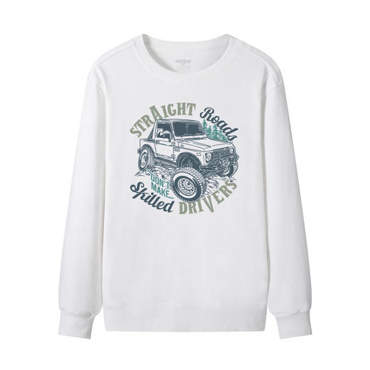 自由基地2022秋冬山系越野车图案休闲套头卫衣毛圈款男女合体版型 NMT-1911 商品图2