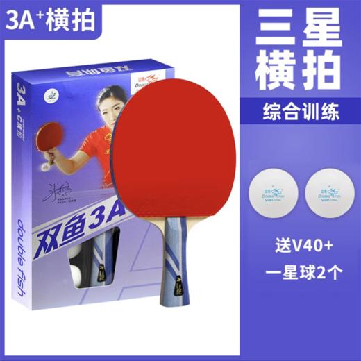 双鱼乒乓球拍单拍3A+E直拍短柄3A+C横拍长柄新三星单拍初学者乒乓球拍7层底板1支 商品图4