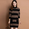 FCSR8828 连衣裙女2022年秋冬新款时尚气质修身条纹中长裙针织长袖毛衣裙子 商品缩略图0