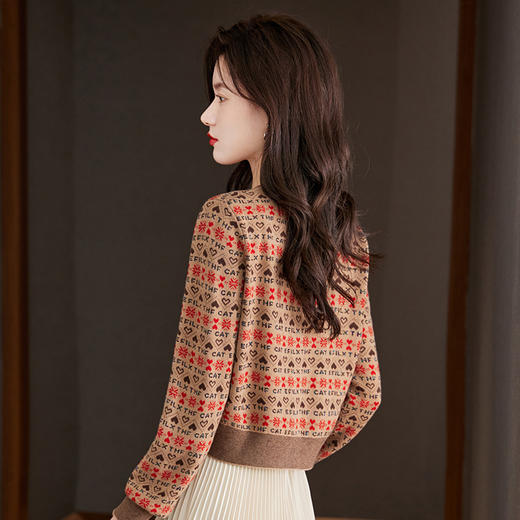 小个子短款针织开衫，宽松气质女士毛衣外套CC-J983 商品图3