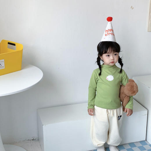 【宝宝德绒立领上衣 速暖锁温】秋冬儿童保暖打底衫男童女童半高领加厚德绒上衣宝宝韩版高领内搭 商品图13