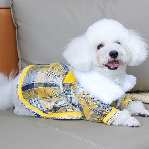 宠物格子裙 夹棉秋冬小型犬狗狗衣服批发 商品图7