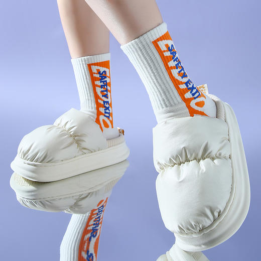 【超RUA的猫肚皮绒感！国潮防水棉拖】中底能量反馈科技，就像脚底多了只猫！能外穿的保暖棉拖鞋，防水羽绒布，毛绒保暖防滑，室内居家包头拖鞋月子鞋子 商品图3