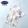 安莉芳印花桑蚕丝棉V领吊带睡裙EL00486女士舒适家居服真丝短裙 商品缩略图0