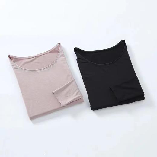 安莉芳薄款圆领，长袖打底秋衣女士舒适修身美体暖衣上装ED00236 商品图3