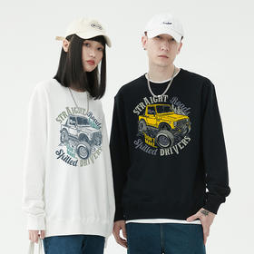 自由基地2022秋冬山系越野车图案休闲套头卫衣毛圈款男女合体版型 NMT-1911