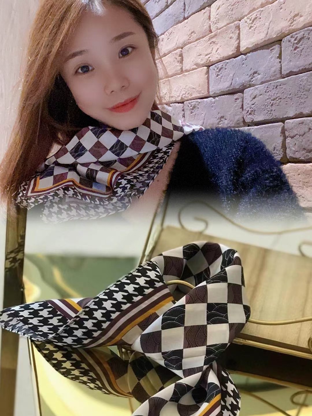 优品堂《缀点》100％桑蚕丝50x50方巾