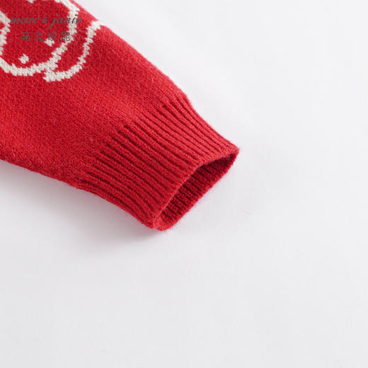 【柔蓝绒】马克珍妮2022秋冬新款 女童小兔子提花套头毛衣221382 商品图4