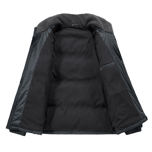 【新款DTH】大依优型大码立领羊羔绒拼接羽绒服保暖加厚外套潮流胖子90白鸭绒男装 商品图7