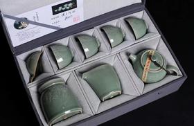 青瓷蕉下听雨茶具
