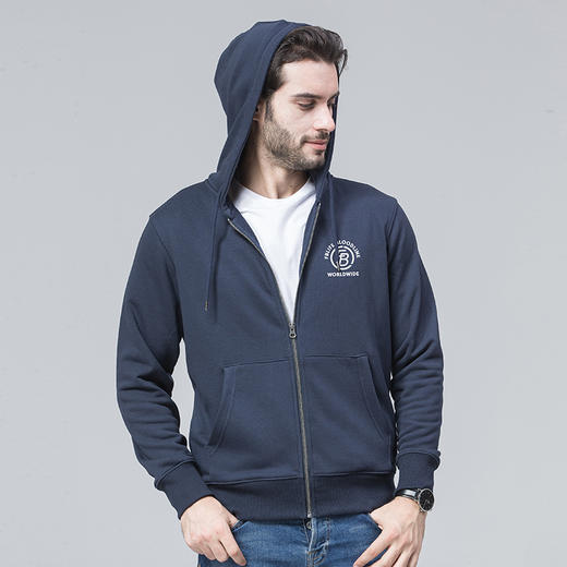 自由基地秋冬新款越野露营户外攀爬图案拉链带帽毛圈卫衣休闲情侣 NMT-1910 商品图0