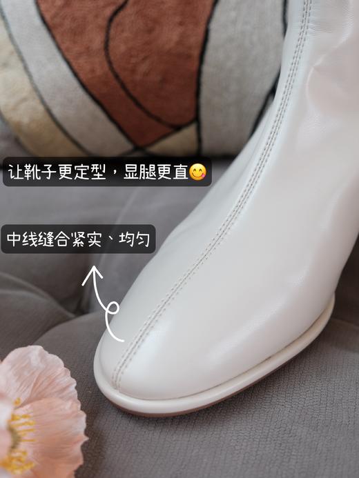 秋冬B备进口超纤环保弹力PU皮长筒靴！线下DA牌篙端品质 显高显腿长腿直！ PU材质轻薄、具有弹力、韧性好、防水透气好打理！5cm增高 黑色/白色两个颜色 秋冬氛围感百搭“神Qi”！ 商品图11