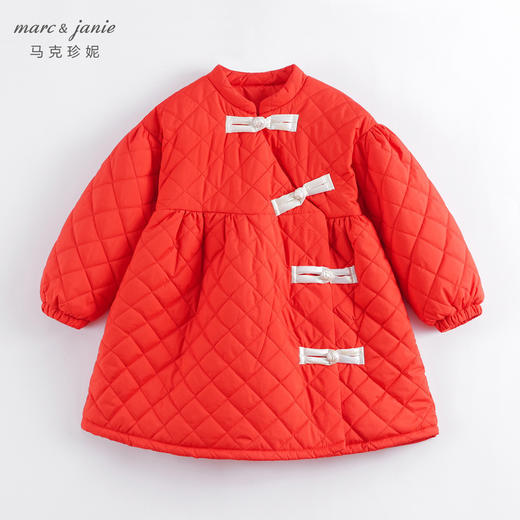 【新中式】马克珍妮冬装新款 女童中国风盘扣夹棉保暖外套221591 商品图0
