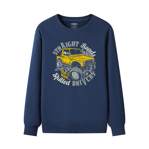 自由基地2022秋冬山系越野车图案休闲套头卫衣毛圈款男女合体版型 NMT-1911 商品图7