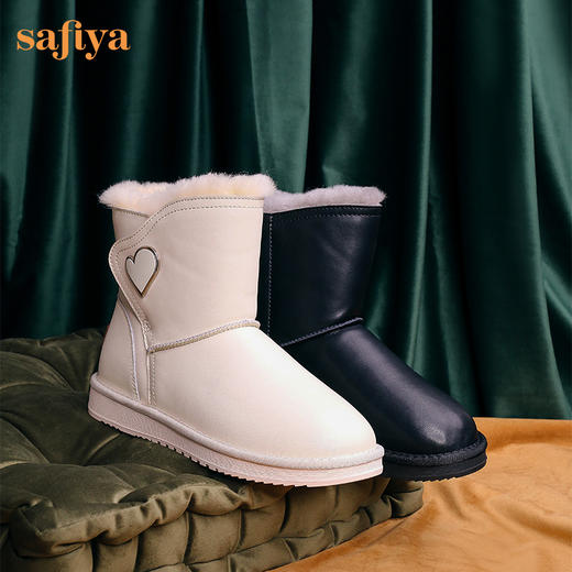 【春节不打烊】Safiya/索菲娅 保暖羊毛雪地靴2022冬季新款防水防滑防寒魔术贴靴子女 SF2411A074 商品图1