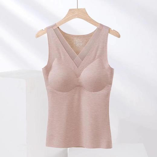 LS竹纤维女士V领羊绒蚕丝罩杯背心2245 商品图1
