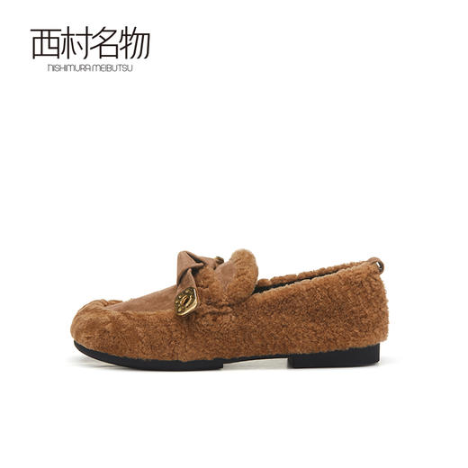 西村名物2022秋季款轻复古加绒毛毛鞋女羊毛皮柔软休闲女鞋37791 商品图2