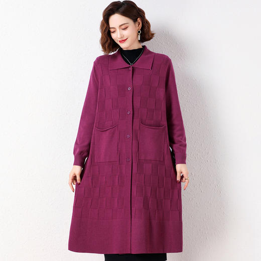 翻领针织开衫薄款大码毛衣外套CC-17-0208 商品图5