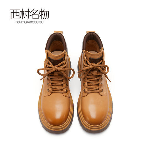 西村名物马丁靴女2022年秋季新款大黄靴英伦风厚底工装靴44811 商品图2