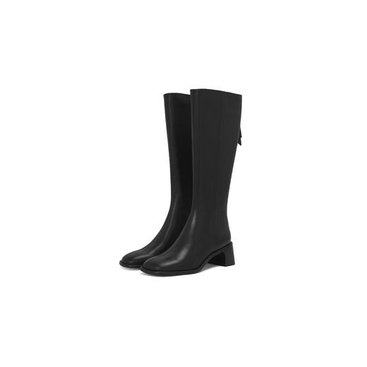 简约烟筒靴 FAYTOBE 简洁款知性低跟女靴瘦腿长靴 商品图1