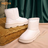 【春节不打烊】Safiya/索菲娅 新款加绒短筒靴2022冬季新款保暖羊毛加厚防滑雪地靴女 SF2411A057 商品缩略图6
