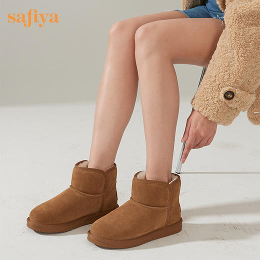 Safiya/索菲娅 女鞋2022冬季新款户外棉鞋厚底防滑加厚保暖雪地靴 SF2411A099 商品图5