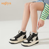 【春节不打烊】Safiya/索菲娅 学院风复古拼色厚底高帮鞋2022冬季新款保暖加绒星星板鞋女 SF24118135 商品缩略图5