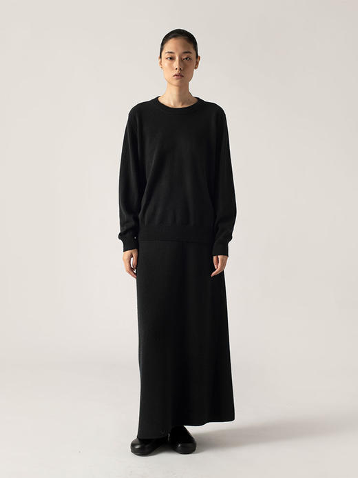 322工房纯山羊绒卫衣2022年秋冬新款时髦简约纯色针织圆领套头衫 商品图1