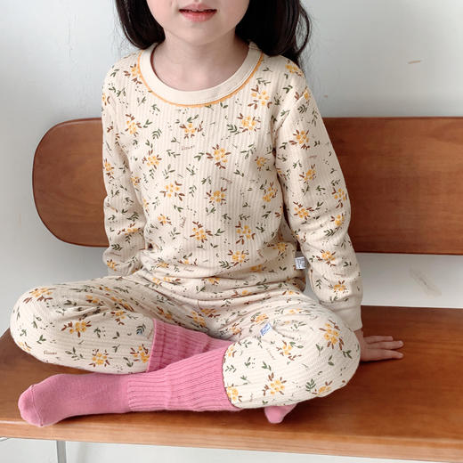 【贴肤舒适 柔软入梦】秋冬新款儿童秋衣秋裤套装男女童花边纯棉睡衣家居服宝宝内衣 商品图7
