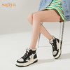 【春节不打烊】Safiya/索菲娅 学院风复古拼色厚底高帮鞋2022冬季新款保暖加绒星星板鞋女 SF24118135 商品缩略图4