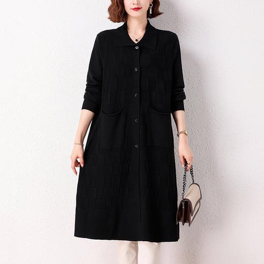 翻领针织开衫薄款大码毛衣外套CC-17-0208 商品图4